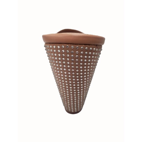 BCBGeneration Giani-2 Rhinestone Slip-On Wedge Sandal Tan-Clear Womens Size 11M - Picture 7 of 9